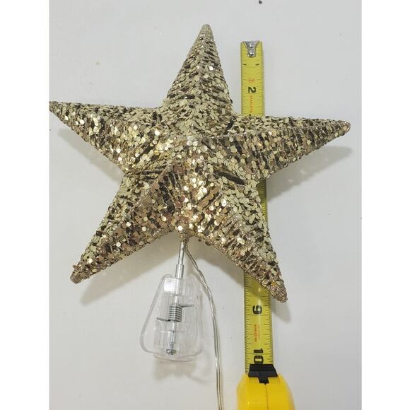 Wondershop Sequin Wrapped Star Tree Topper Gold LED lights - Picture 8 of 8